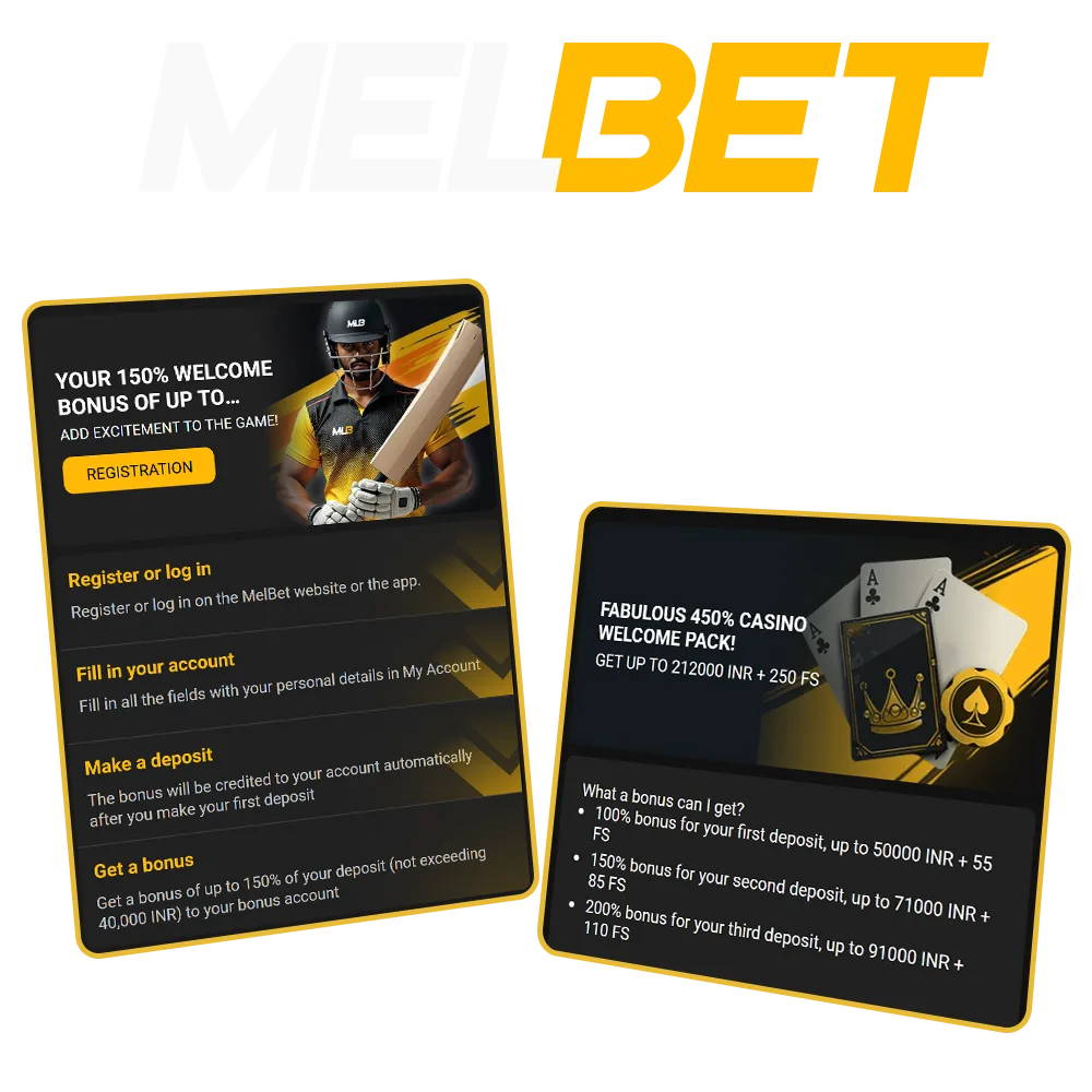 Find out about the best offer on your first deposit at Melbet Casino.