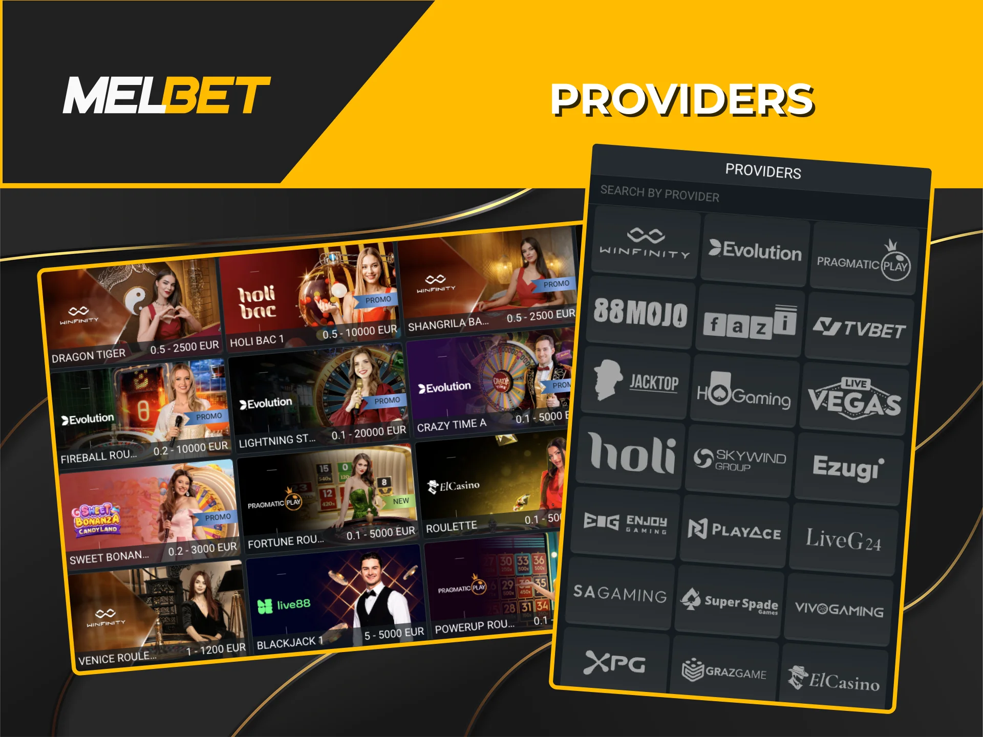 Melbet Casino offers you access to games from the best providers, which are time-tested and reliable.