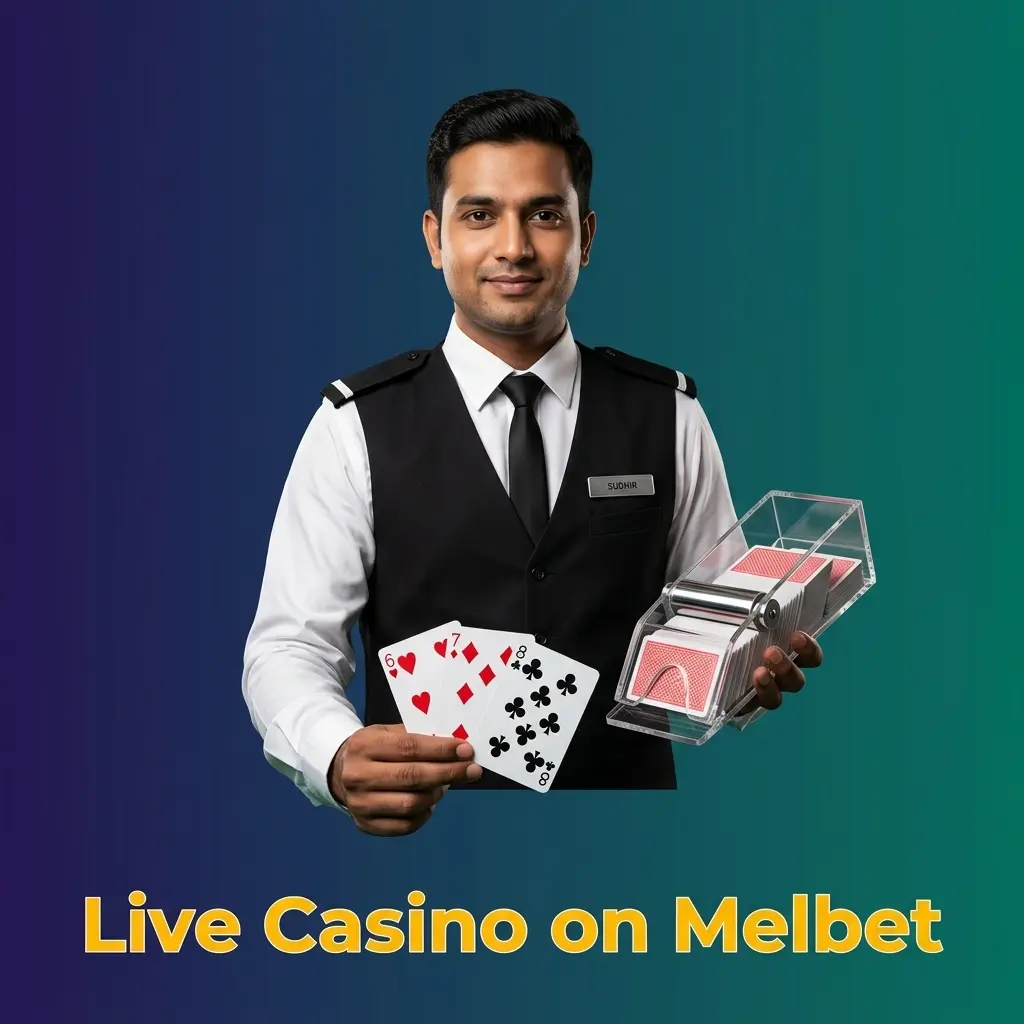 Melbet live casino with professional dealers streaming HD games including Roulette, Blackjack, Andar Bahar and Teen Patti